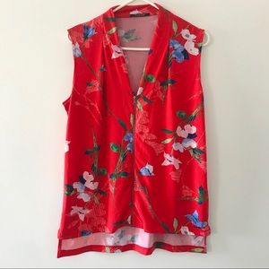 Tahari Sleeveless Floral Top